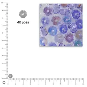 Comparateur de prix : Rayher Hobby 14204308 Lot de 40 Perles de Verre irisé 6 x 3 mm Lilas
