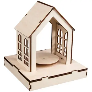 Comparateur de prix : Rayher 63064505 Kit créatif Maison 3D+plaque tournante,18pcs. FSCMixCred, nature