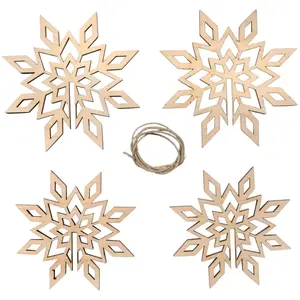 Comparateur de prix : Rayher Décoration de sapin de Noël - Flocons de neige 3D en bois naturel - 9 cm