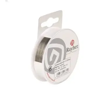 Comparateur de prix : Rayher Fil bijou nylon coated - 0,38 mm x 9.2 m Couleur argent
