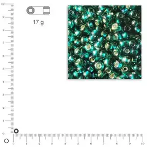 Rayher Rocailles rainbow intérieur argenté - Emeraude - Ø 4 mm x 17 gVendu parscrapmalin