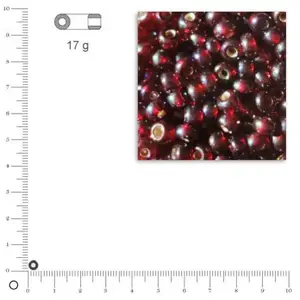 Rocailles rainbow intérieur argenté - Rouge pompadour - Ø 4 mm x 17 g pas cher