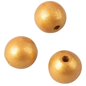 Rayher Boules en bois percées ø 12 mm 25 pcs Doré matVendu paramazon