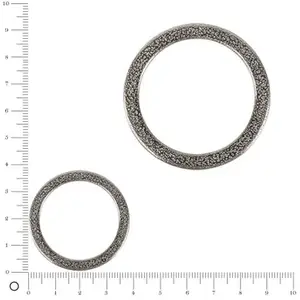 Rayher Anneau intercalaire plat - argenté - 3,7 cm - 1 pièce pas cher