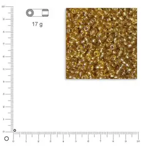 Comparateur de prix : Rayher Mini-rocailles rainbow intérieur argenté - Jaune miel - Ø 2 mm x 17 g