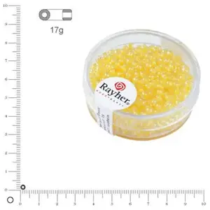 Rayher Rocailles Arktis lustrées - Vanille - Ø 2,6 mm x 17 g