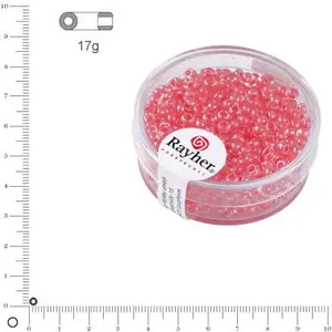 Rayher 14312278 rocailles Arctique, Weber gelüstert, 2,6 mm à , boîte 17 g, clair