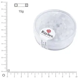 Rayher Rocailles Arktis dépolies dés - Blanc - 3,4 mm x 15 gVendu parscrapmalin