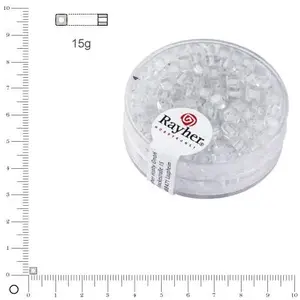 Comparateur de prix : Rayher 14313102 Cube Arctique, gelüstert, 3,4 mm, boîte 15 g, weiß