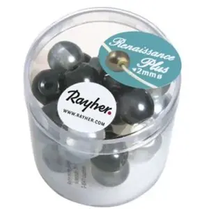 Comparateur de prix : Rayher Perles en verre Renaissance 10 mm mi-transparent Blanc/gris Grand trou