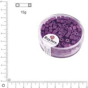 Rayher Rocaille Metallic dépoli dé - Violet - 3,4 mm x 15 g pas cher