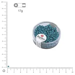 Comparateur de prix : Rayher Rocaille Metallic dépoli - Turquoise - Ø 2,6 mm x 17 g