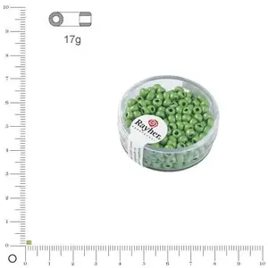 Comparateur de prix : Rayher 14307414 Métallisé rocailles, Mat, 2,6 mm ø, Boîte 17 g, Vert Tilleul