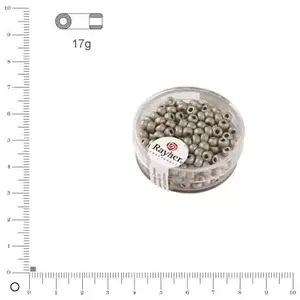 Rayher Rocaille Metallic dépoli - Argent brillant - Ø 2,6 mm x 17 g pas cher