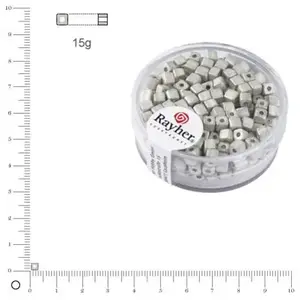 Rayher Rocaille Metallic dépoli dé - Blanc - 3,4 mm x 15 gVendu parscrapmalin