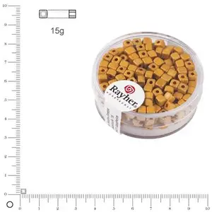 Comparateur de prix : Rayher Rocaille Metallic dépoli dé - Jaune d'or - 3,4 mm x 15 g