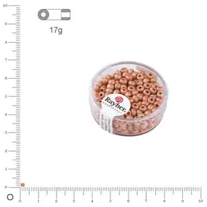 Comparateur de prix : Rayher Rocaille Metallic dépoli - Rose tendre - Ø 2,6 mm x 17 g