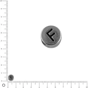 Rayher Perle lettre F - Ø 7 mm - argenté vieilliVendu parscrapmalin