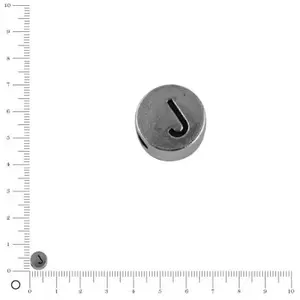 Rayher Perle lettre J - Ø 7 mm - argenté vieilliVendu parscrapmalin