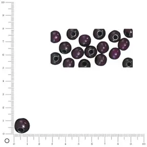 Rayher Perles en bois - Polies - Lilas foncé - 12 mm - 32 pcs pas cher