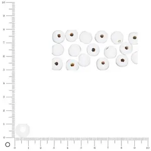 Rayher Perles en bois - Polies - Blanc - 12 mm - 32 pcs pas cher