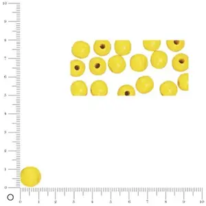 Rayher Perles en bois - Polies - Jaune - 12 mm - 32 pcs pas cher