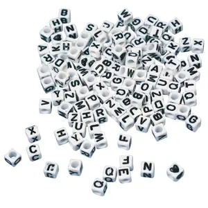 Comparateur de prix : Rayher Perles plastiques à lettres, carrées, blanc, 5x5 mm