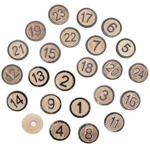 Rayher 24 chiffres adhésifs en bois MDF Calendrier de l'Avent Ø 3,5 cm - Argenté pas cher
