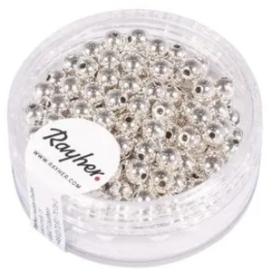 Comparateur de prix : Rayher 1630222 Perles Rondes en Plastique Argenté Ø 4 mm