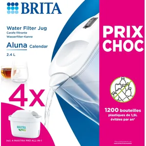 Carafe Filtrante Aluna Calendar Blanche Brita - 4 Cartouches Maxtra Pr... pas cher