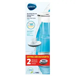 Comparateur de prix : Brita Bouteille filtrante Blanc/Graphite -2 Microdiscs filtrants inclus
