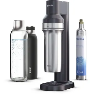 Comparateur de prix : Machine à soda BRITA - SodaTRIO Noire - 1 Bouteille 1L et 1 Cylindre de CO2 inclus
