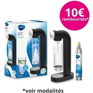 Comparateur de prix : Machine à soda BRITA - SodaONE Noire - 1 Bouteille 1L et 1 Cylindre de CO2 inclus
