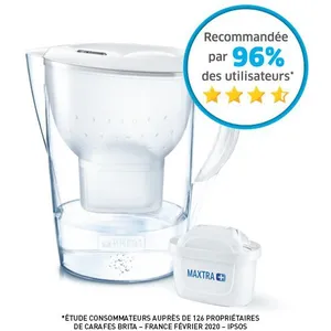 Comparateur de prix : Carafe filtrante Marella XL blanche BRITA - 1 filtre MAXTRA+ inclus
