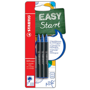 Set de 3 recharges Stabilo EasyOriginal 0,5mm Bleu pas cher