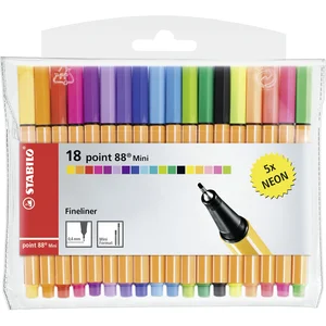 Pochette de 18 Mini Feutres Stabilo Point 88 pas cher