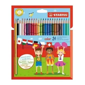 STABILO Color Pencil Cardboard Wallet 24 Pcs pas cher
