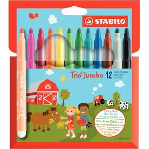 STABILO Feutre Trio Jumbo, étui en carton de 12
