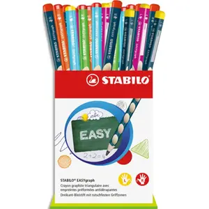 stabilo crayon graphite easygraph, présentoir carton de 36 noir pas cher