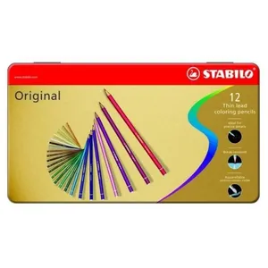 STABILO Original - Boîte métal - lot de 12 crayons de couleur pas cher