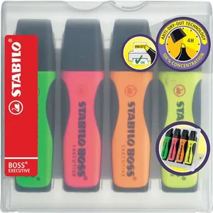 STABILO Surligneur BOSS EXECUTIVE, étui en plastique de 4 pas cher