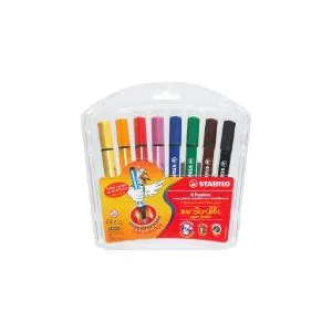 Stabilo Stabilo Stylo Feutre Trio Scribbi, Etui Plastique De 8 pas cher