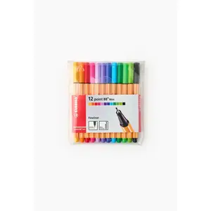 Stbl Stabilo Stabilo Pochette 12 Mini Feutres Point88. Pointe Extra Finie. Coloris Assortis pas cher