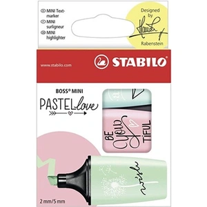Set de 3 surligneurs Stabilo Boss Mini Pastel Love Modèle aléatoire pas cher