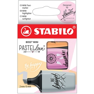 Comparateur de prix : STABILO Surligneur BOSS MINI Pastellove 2.0,étui carton de 3