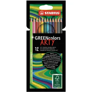 Etui carton x 12 crayons de couleur STABILO GREENcolors ARTY