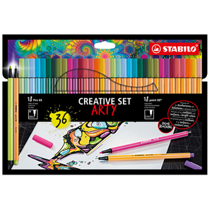 STABILO Set créatif point 88/Pen 68 ARTY, étui carton de 36