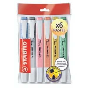 Comparateur de prix : Surligneurs - STABILO - Swing Cool - Couleurs assorties pastel - Etui de 6