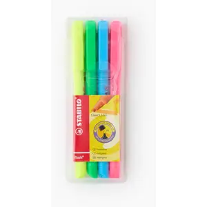 Comparateur de prix : STABILO flash - Surligneur - Pochette x 4 surligneurs fluo - Coloris assortis