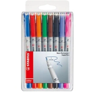 Comparateur de prix : STABILO Pochette de 8 Stylos Feutre OHPen - Encre soluble - Pointe superfine 0,4
